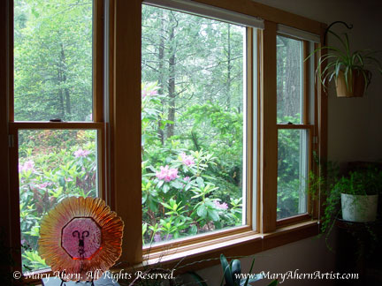 View from the dining room window of the Artist, Mary Ahern