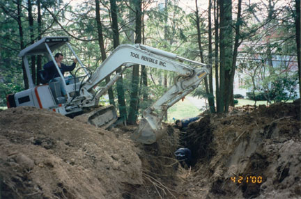 Digging the trenches for the utility lines