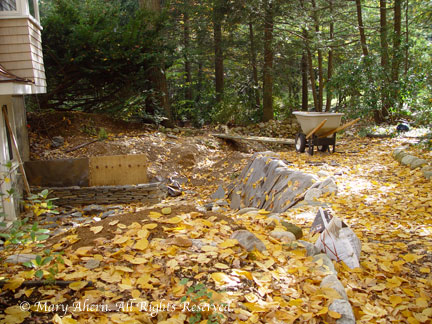November, 9, 2002 The leaves are beautiful the unfinished wall isn't