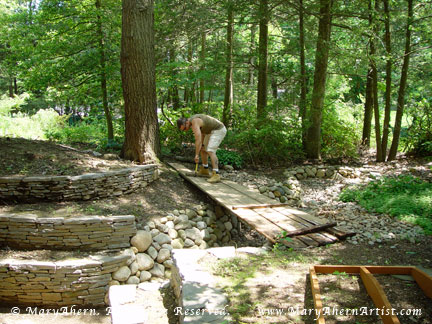 My son Michael helped  to dismantle the nine year old "temporary" bridge