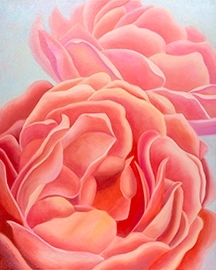 We are Sisters - Coral Roses 30x24\"GW. Oil on Canvas