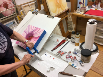 2020 Setting up my palette for a painting session.