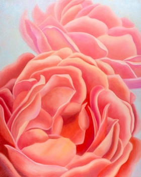 We Are Sisters - Coral Roses 30x24" GW Oil on Canvas. $2,500.