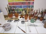 Mary Ahern\'s painting studio set-up